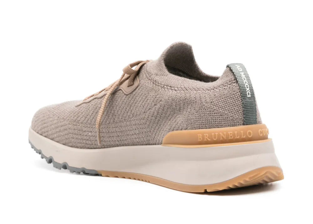 Brunello Cucinelli knitted sneakers "Light Brown"