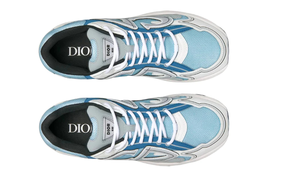 Dior B30 Light Blue Mesh and Blue, Gray and White Technical Fabric