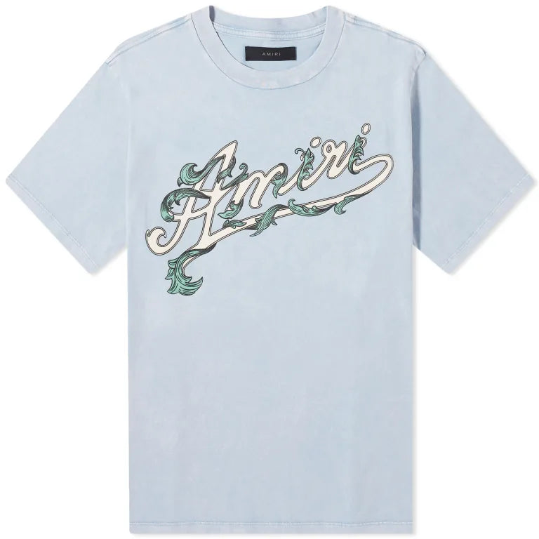 Amiri Blue Logo Printed T-Shirt