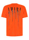 Amiri Orange Paint Drip Logo Crewneck T-Shirt