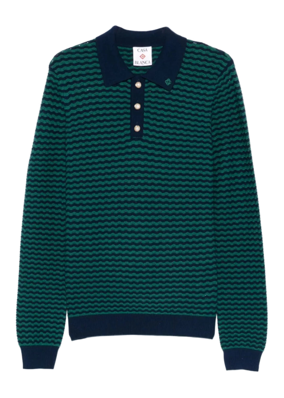 Casablanca Mini Wave Polo 'Navy / Green'