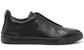 Zegna Triple Stich leather sneakers "Black"