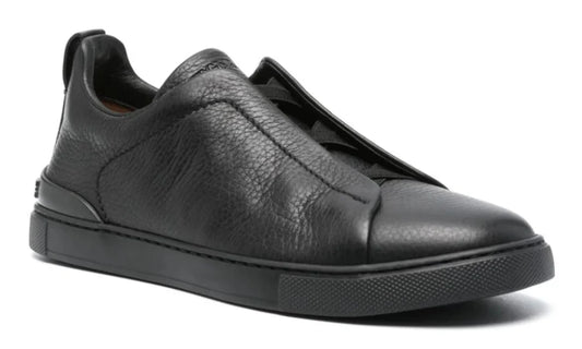 Zegna Triple Stich leather sneakers "Black"