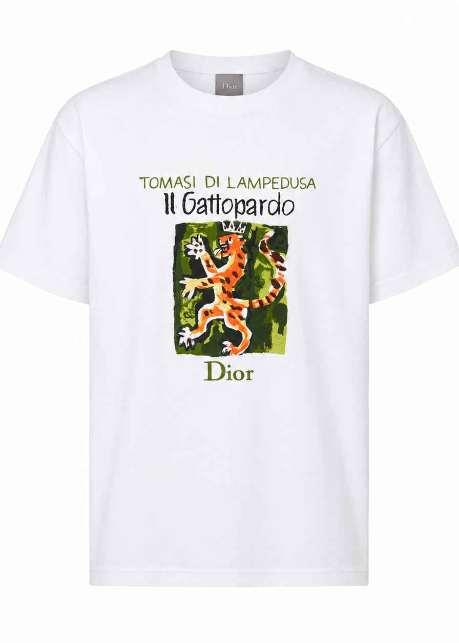 Dior T-Shirt with Book Cover Embroidery and Print