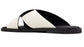 prada Saffiano leather crisscross sandals white