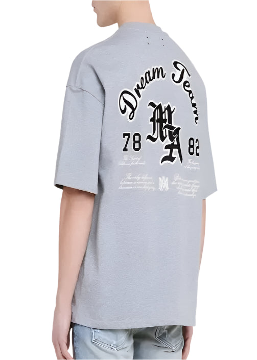 Amiri Dream Team Oversized T-shirt in Cotton Grey