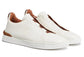 Ermenegildo Zegna Triple Stitch Sneakers in Off-White Deerskin