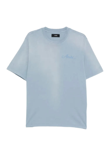 Amiri Bleach Bandana Patch T-shirt "Ash Blue"