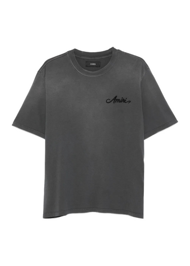 Amiri Bleach Bandana Patch T-shirt "Charcoal Grey"