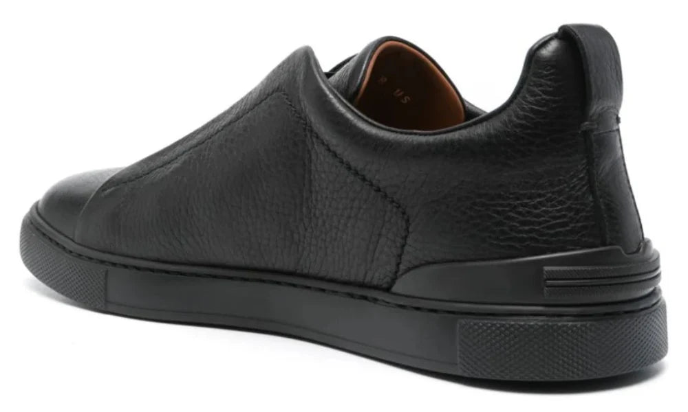 Zegna Triple Stich leather sneakers "Black"