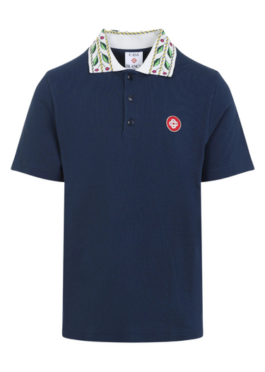 Casablanca Laurel Pique Short Sleeve "Navy Blue"
