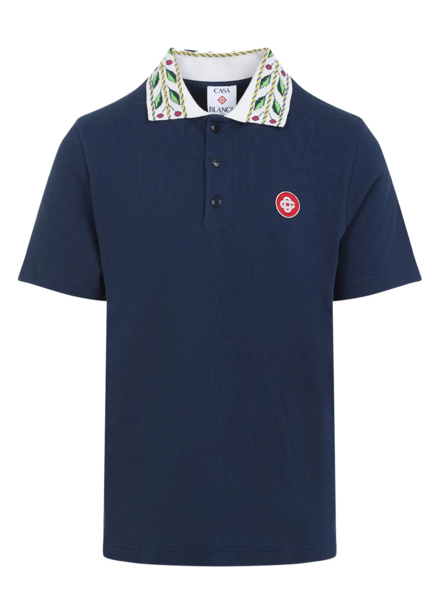 Casablanca Laurel Pique Short Sleeve "Navy Blue"