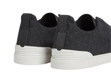 Zegna Triple Stitch Canvas Slip-On Sneakers "Black"
