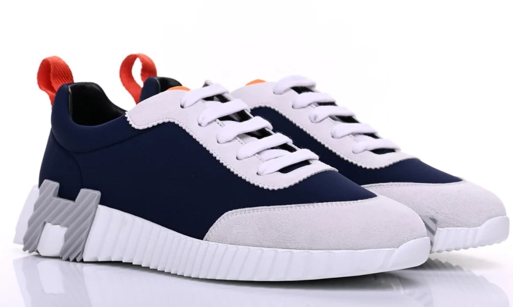 Hermès Suede and Nylon Boucning "Navy Blue/Grey"
