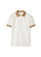 Burberry Logo Collar Cotton Polo Shirt "Chalk White"