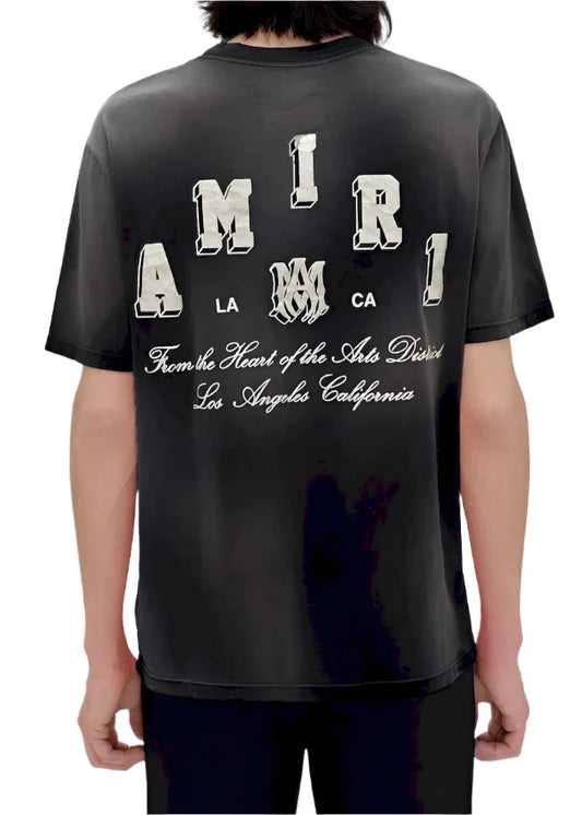 AMIRI Vintage Collegiate Logo-Print T-Shirt / Black