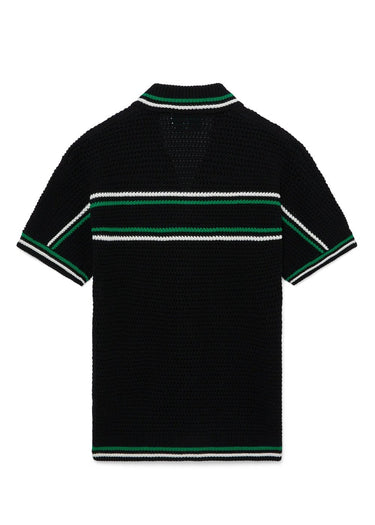 Casablanca Crocheted cotton tennis shirt "Black"