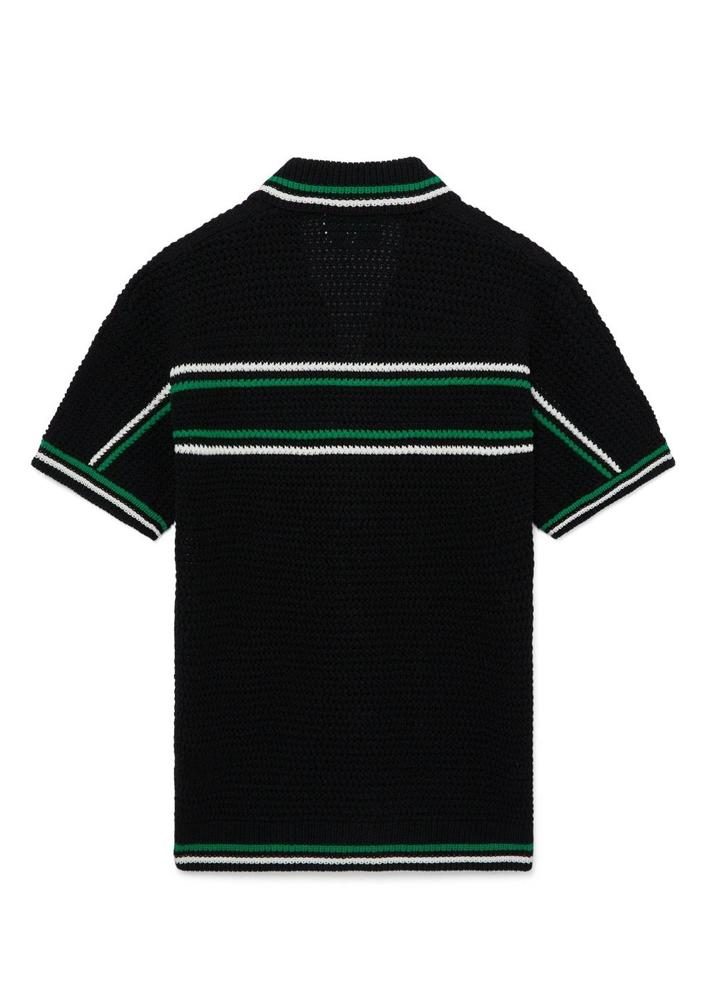Casablanca Crocheted cotton tennis shirt "Black"