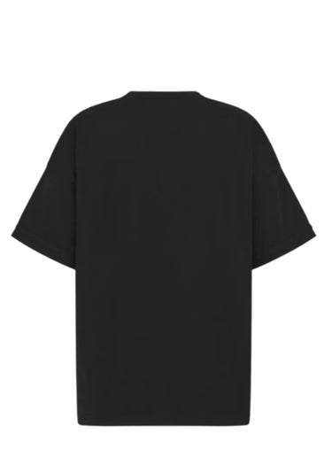 Dior And Stone Island T-Shirt, Oversized Fit Black Cotton Jersey