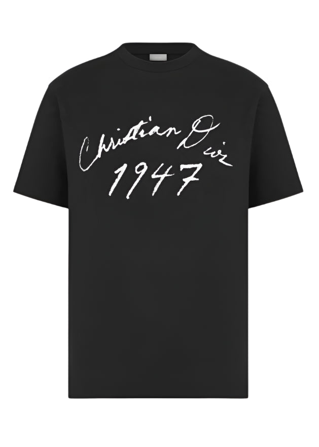 Handwritten Christian Dior Relaxed-Fit T-Shirt Black Cotton Jersey