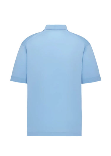 Christian Dior Couture Polo Shirt Blue Virgin Wool Jersey