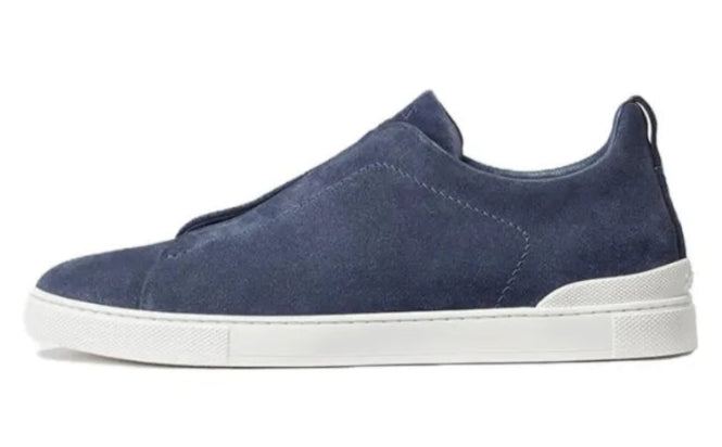 Zegna Triple Stitch™ Suede Workwear Blue Sneakers