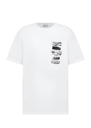 Dior Archives Labels T-Shirt, Relaxed Fit White