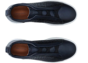 Zegna Crocodile Leather Triple Stitch "Navy Blue"