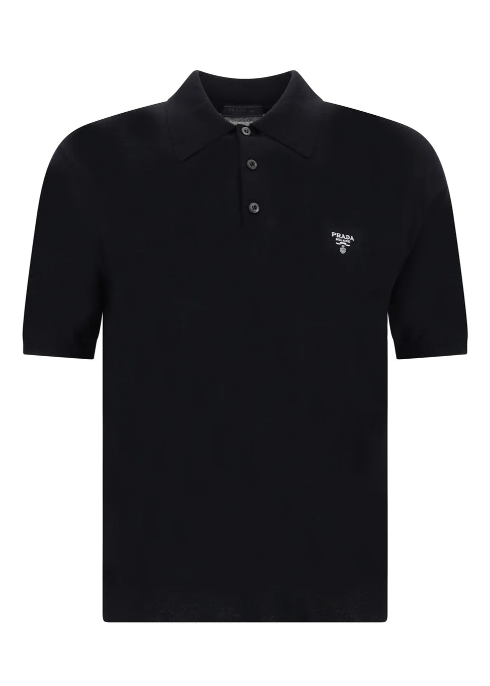 Prada Superfine wool polo shirt Black