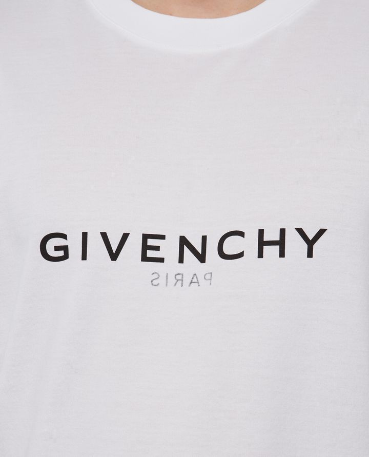 Givenchy Reverse Paris Logo Print Oversized T-Shirt in White