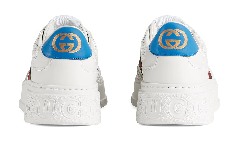 GUCCI Leather GG Embossed Sneakers "White"