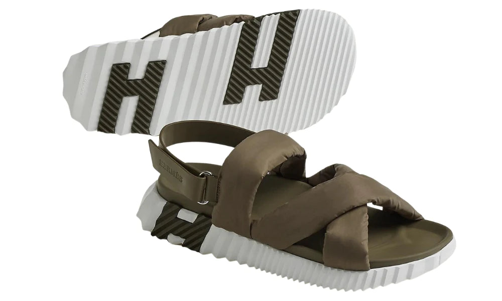 Hermes Electric sandal "Tundra Green"