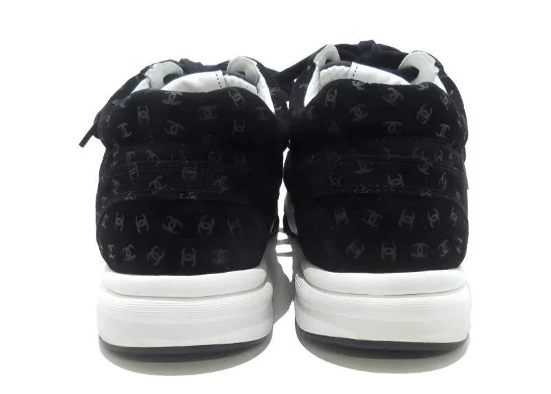 Chanel Suede Trainer Printed CC Black