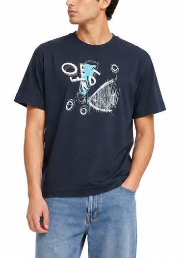 Fendi Dark Blue Cotton T-shirt