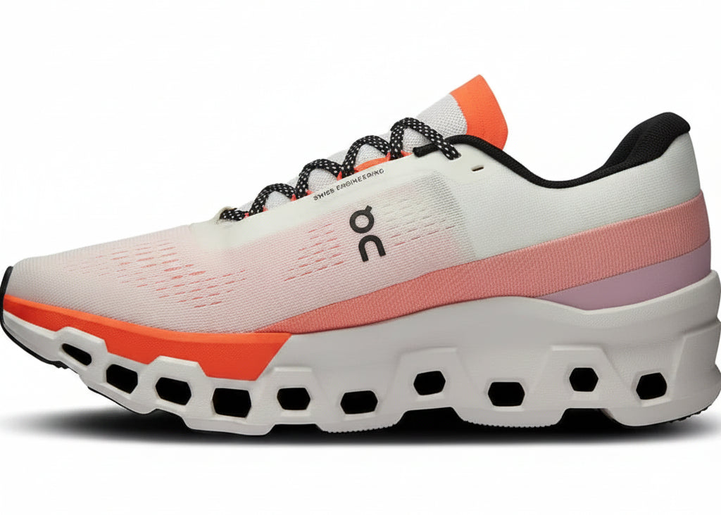 On Cloudmonster 2 "White / Orange"