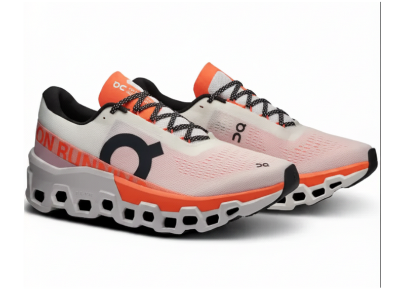 On Cloudmonster 2 "White / Orange"
