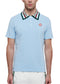 Casablanca Mint Stripe Collar Polo Blue