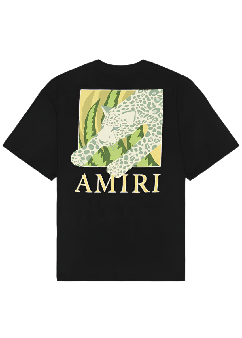 AMIRI Leopard-print T-shirt in Cotton-jersey Black