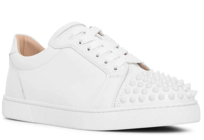 Christian Louboutin Vieira Spikes flat white sneakers