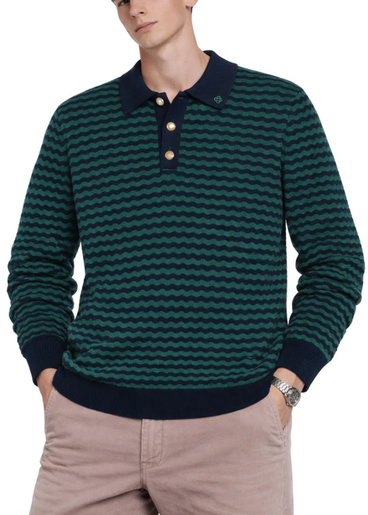 Casablanca Mini Wave Polo 'Navy / Green'