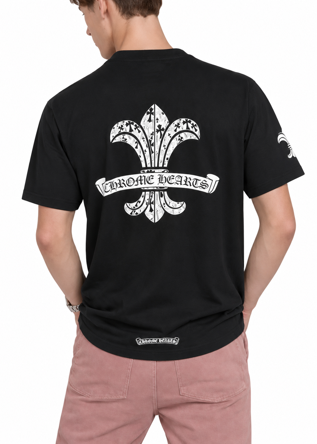Chrome Hearts Fleur Scroll Logo Tee "Black"