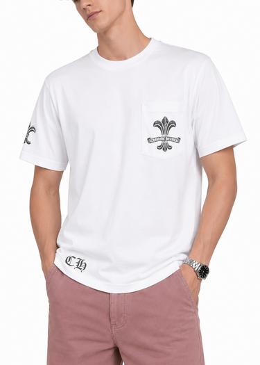 Chrome Hearts Fleur Scroll Logo Tee "White"