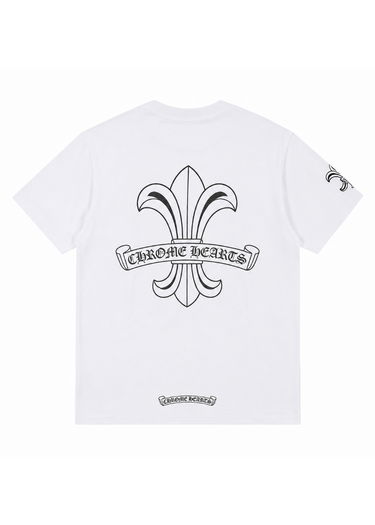Chrome Hearts Fleur Scroll Logo Tee "White"