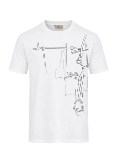 Hermes Harnais en Gouache 3D T-shirt "White"