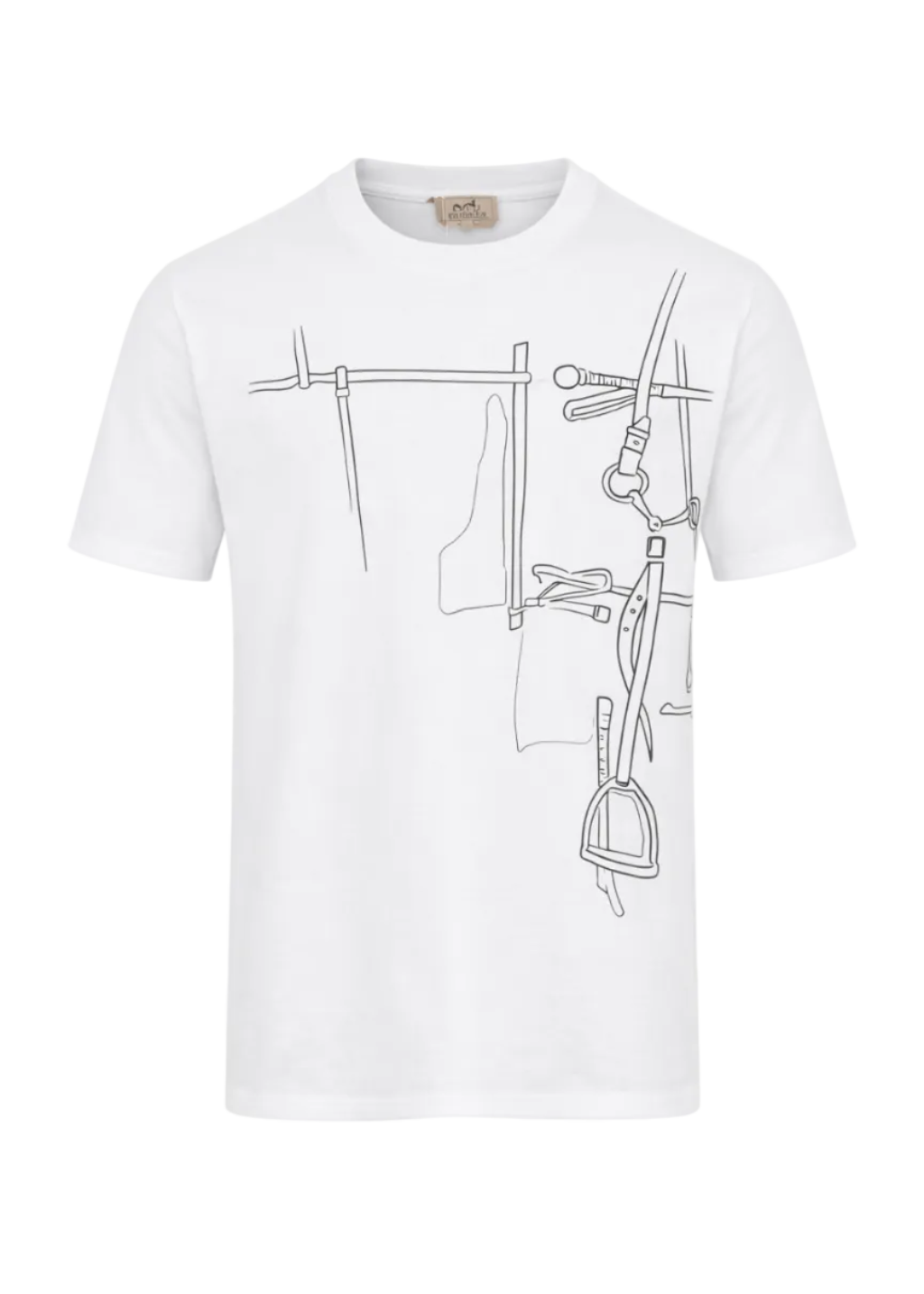Hermes Harnais en Gouache 3D T-shirt "White"