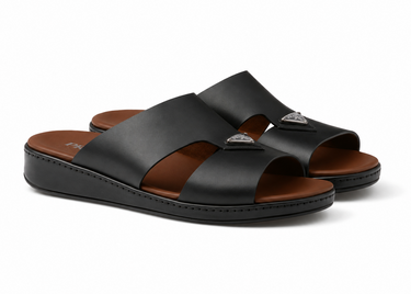 Prada Leather Sandals "Black"