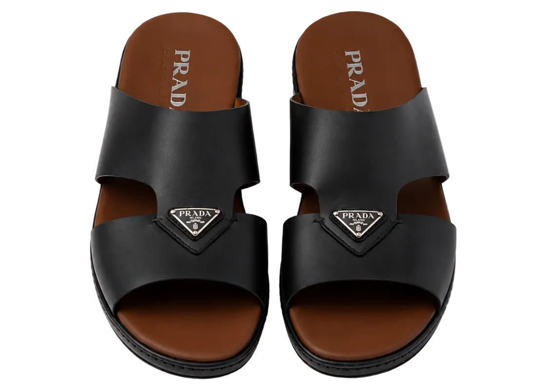 Prada Leather Sandals "Black"