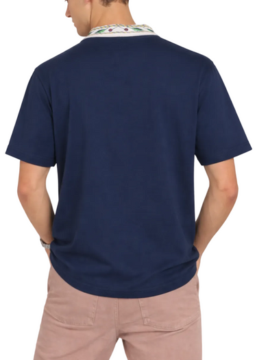 Casablanca Laurel Pique Short Sleeve "Navy Blue"
