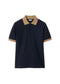 Burberry Logo Collar Cotton Polo Shirt "Navy"