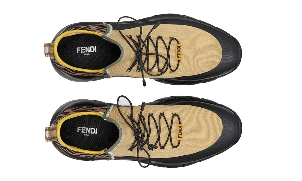 Fendi Ff Motif Mesh Slip-on Sneakers In Beige